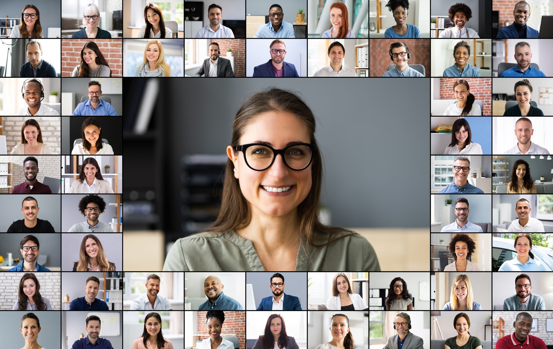 Person Talking In Group Video Conference